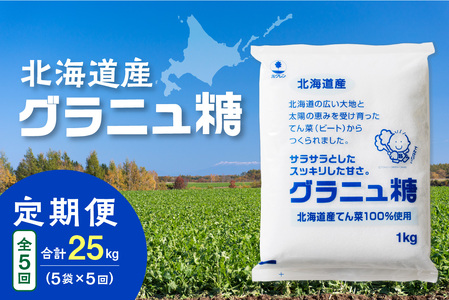 【隔月5回定期便】ホクレンのグラニュ糖1kg×5袋【 定期便 てん菜  北海道産 砂糖 グラニュ糖 お菓子 料理 調味料 ビート お取り寄せ 北海道 清水町  】_S012-0046