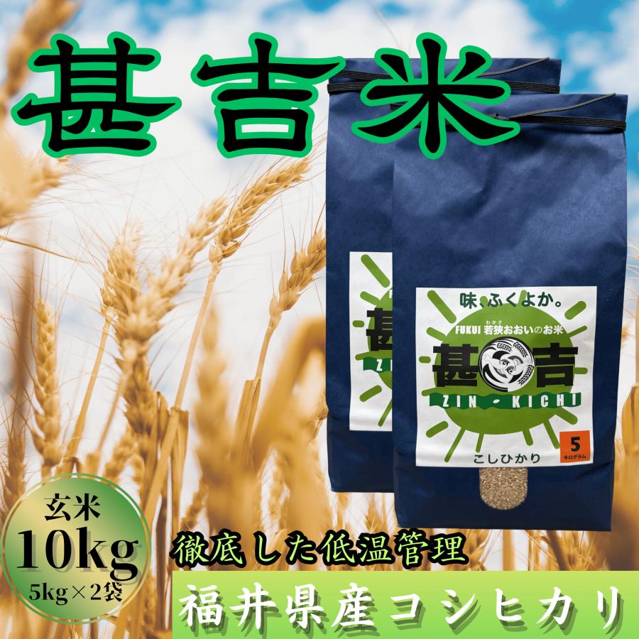 ふるさと納税 おおい町 【毎月定期便】＜中旬発送＞福井県おおい町 甚吉米(コシヒカリ・玄米)5kg×2袋 計10kg全12回