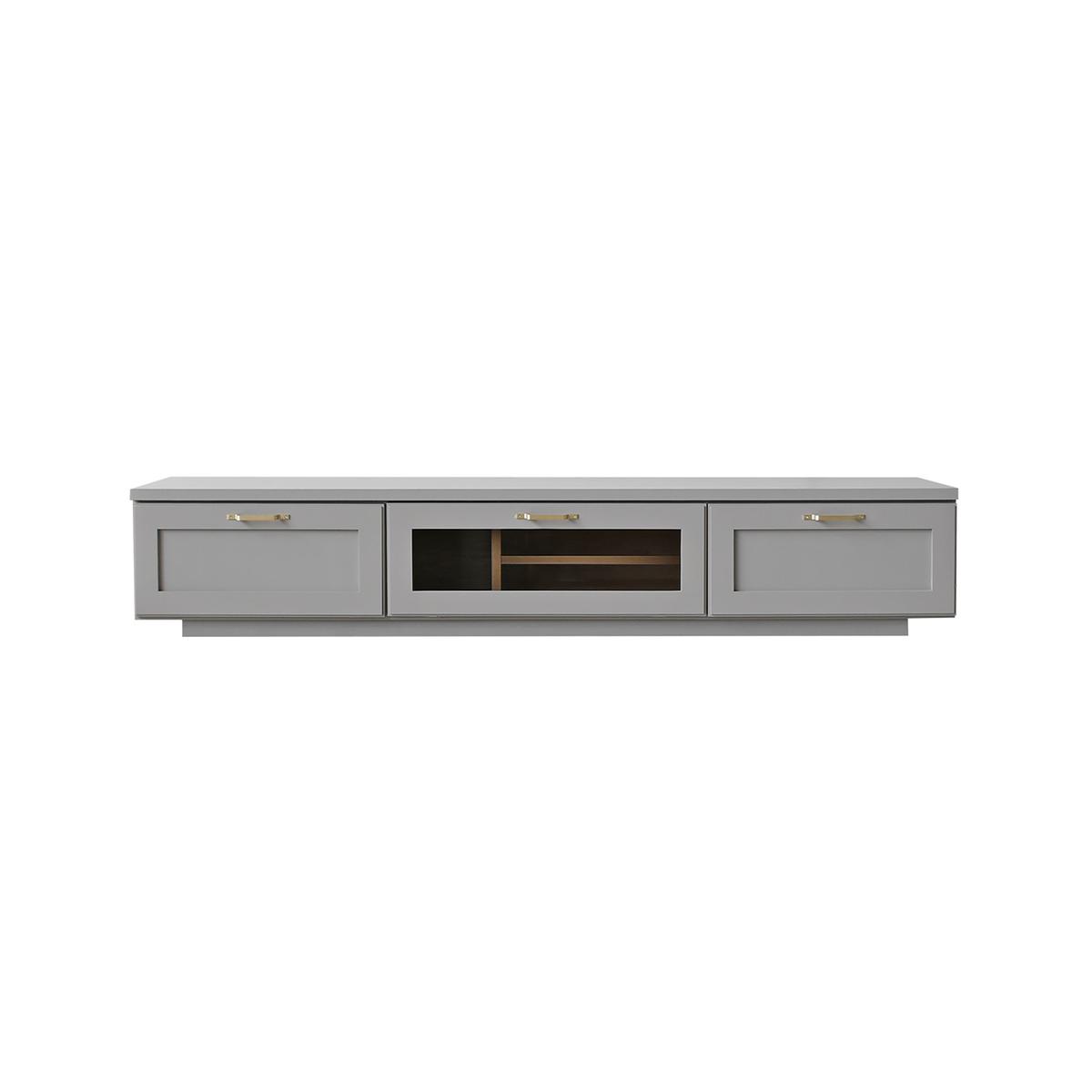 ビルネ 180 TVボード GY【グレー 完成品  真鍮 テレビ台 高級感 リビング収納】(H062377)