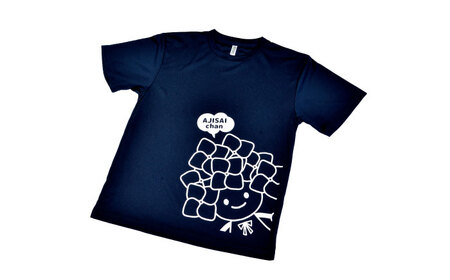 ご当地キャラクターあじさいちゃんグッズ　Tシャツ ネイビー（LLサイズ） 【開成町商工振興会】[BDAY006-3]