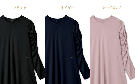 【ネイビー Lサイズ】リファ バイタルテック モイストスムース ギャザースリーブプルオーバー