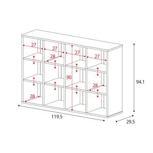 幅120cm カントリー風絵本棚 CR-9012オープン ホワイト 日本製 ≪寄付者様組み立て品≫ 【絵本ラック 絵本棚 本棚 大容量 オープン ディスプレイ 横置き 稼働棚 移動棚 収納 子供部屋収