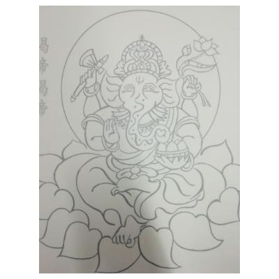 ふるさと納税 和泉市 絵写経用紙 No50 かんたん ガネーシャ 真言 10枚入り |  | 01