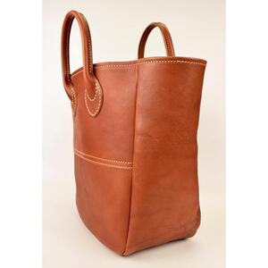 栃木レザー使用｜ソフトな手触り 本革 小さめトートバッグ｜Tote bag 03 M｜チョコ｜minca（全7色）