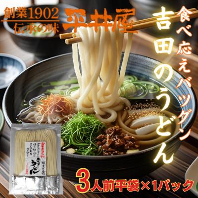 ふるさと納税 西桂町 【訳あり】山梨県西桂町が誇る老舗製麺所「平井屋」の吉田のうどん3人前平袋×1パック(合計3人前)