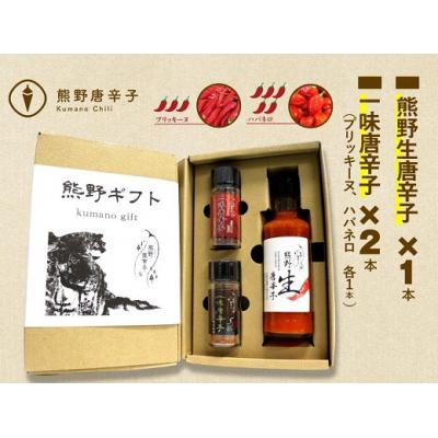 ふるさと納税 熊野市 【テレビで紹介されました】熊野唐辛子ギフト5(一味唐辛子(プリッキーヌ・ハバネロ)各1本+生唐辛子)