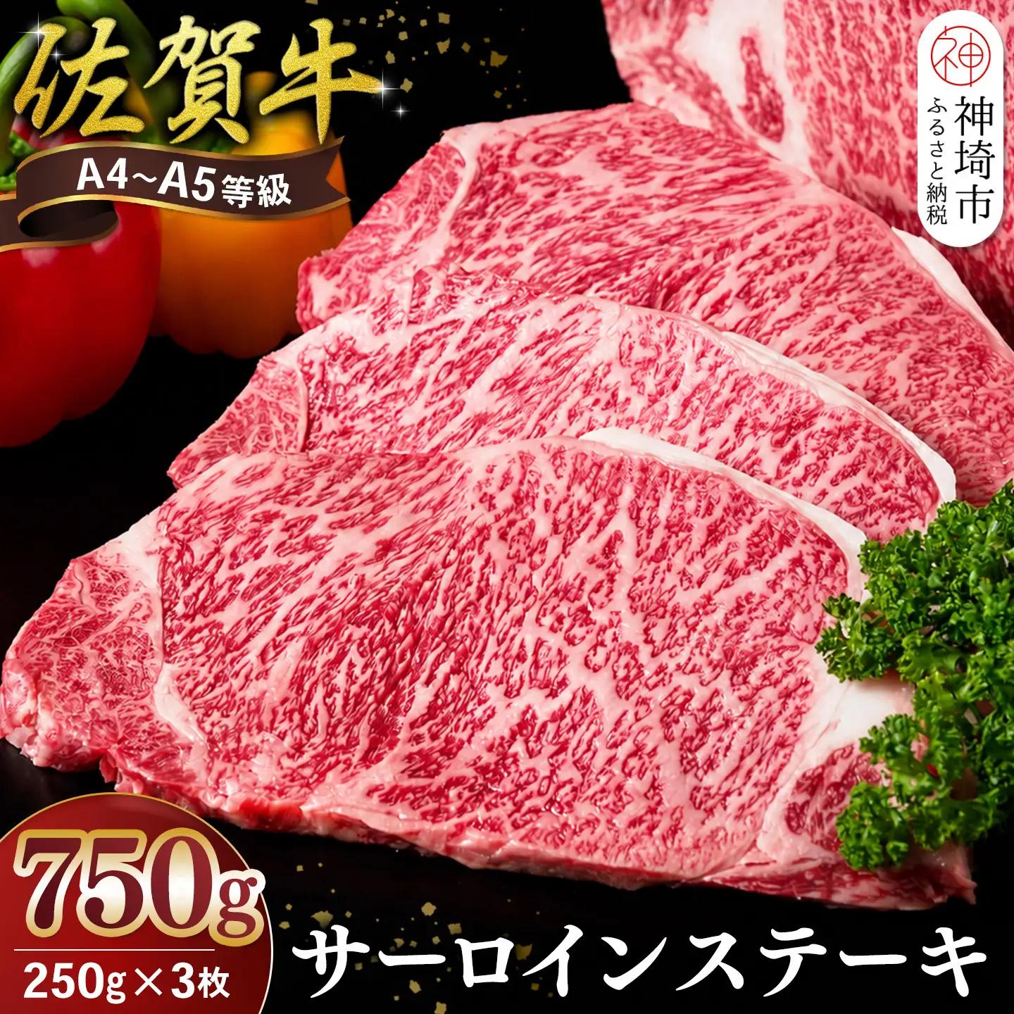 佐賀牛 サーロインステーキ 250g×3枚 K030147