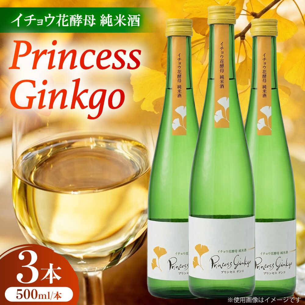【ふるさと納税】イチョウ花酵母純米酒プリンセスギンコ（500mL）3本セット / 純米酒 お酒 日本酒 / 稲沢市 / 合同会社祖父江商工販売[BMBC010]