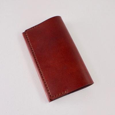 ふるさと納税 七尾市 【本革】名刺入れ/マホガニー/ハンドメイド
