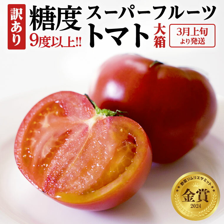 【ふるさと納税】《 テレビで紹介 》糖度9度以上 《訳あり》 スーパーフルーツトマト 大箱 約2.6kg×1箱（20〜35玉） 【2025年3月上旬発送開始】選べる箱数 トマト フルーツトマト とまと 野菜 アド街ック天国 アド街 グッドモーニング 黄金のワンスプーン 王様のブランチ