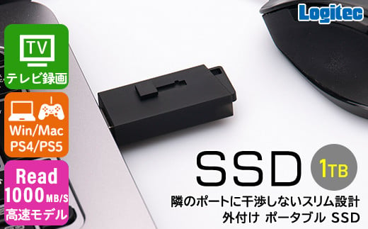 【055-09】ロジテック スティック型　高速SSD　1TB【LMD-SPBH100U3BK】