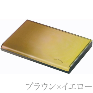 名刺入れ ブラウン＆イエロー 選べる10種 カードケース 茶色 黄色 ちゃいろ きいろ ギフト プレゼント 誕生日 贈答 記念 ビジネス ornament Card Case 岩手県 大船渡市