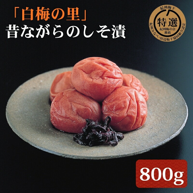 【ふるさと納税】特選 紀州南高梅「白梅の里」昔しそ 800g |梅干 うめぼし 南高梅 しそ梅干 紫蘇 和歌山