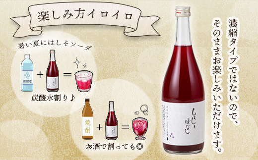 東白川村産赤しそ使用！ しそしそばなし 6本 720ml 東白川村 しそジュース 紫蘇ジュース ジュース 飲料 飲み物 赤しそ 赤紫蘇 つちのこの村