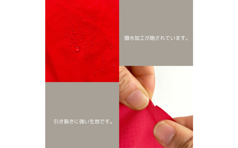 【Sサイズ・赤】ガバッと開く！撥水ナイロン上履き袋　シューズケース　着替え入れ