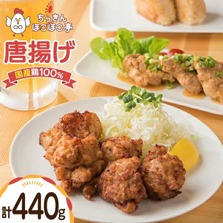 【ふるさと納税】【国産鶏100％使用】 唐揚げ 冷凍 鶏もも 440g [tk06ayt310002 山形県 高畠町 ちっきんほこほこ亭] からあげ から揚げ しょうゆ レンジ 惣菜 お惣菜 国産 鶏肉 鶏 もも肉 簡単調理 お弁当 おかず