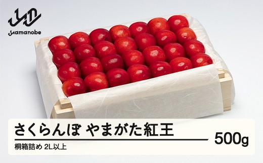 《先行予約》2026年 山形県産 特選やまがた紅王 桐箱詰約500g やまのべ多田耕太郎のさくらんぼ tn-ybxxk500