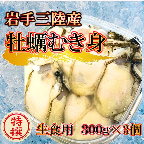 【期間限定2026年2月～4月発送】生食用 牡蠣むき身 300g×3個【配送日・曜日指定不可】
