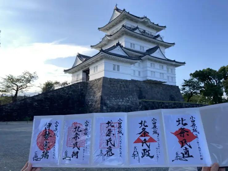 小田原城御城印・御城印帳・石垣山城御城印・北条五代武将印セット【小田原城 石垣山城 北条五代武将 武将 小田原御城印 武将印 5枚組 花押 朱印 古文書 小田原城天守閣ミュージアムショップ 神奈川県 小田原市 御城印 御城印 】