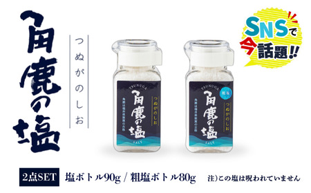 角鹿の塩 2点セット（塩・粗塩）【敦賀 塩 しお 粗塩 天然塩 天日塩 釜炊き 調味料 ミネラル お中元 お歳暮 ギフト 贈り物 プレゼント】[080-b201]
