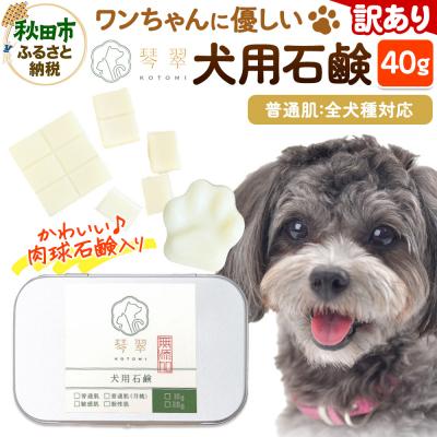 ふるさと納税 秋田市 【訳あり】犬用石鹸 【普通肌】 40g 肉球型石鹸入り|15_mik-040101a