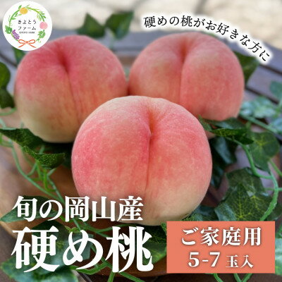 【ふるさと納税】【2026年先行予約】「硬めの桃好きさん」におすすめ! 硬め桃 ご家庭用 5-7玉(岡山県産)【配送不可地域：離島】【1696654】