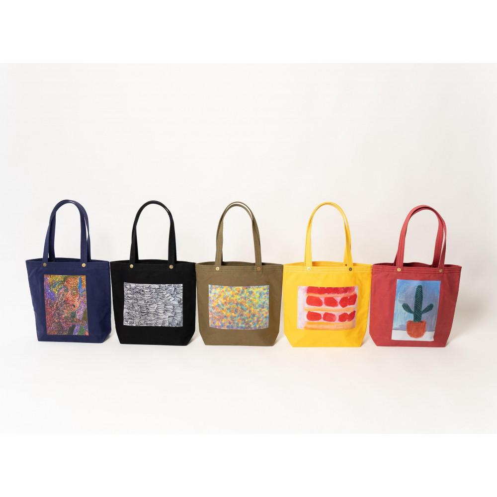 【京都館発・限定企画かばん】一澤信三郎×へラルボニーコラボ　縦型トートバッグ（全5種）【カラー：紺】