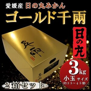 日の丸みかん「ゴールド千兩」3kgサイズSまたは2S/約35～45個/2箱/光センサー【F79-5】【1452027】
