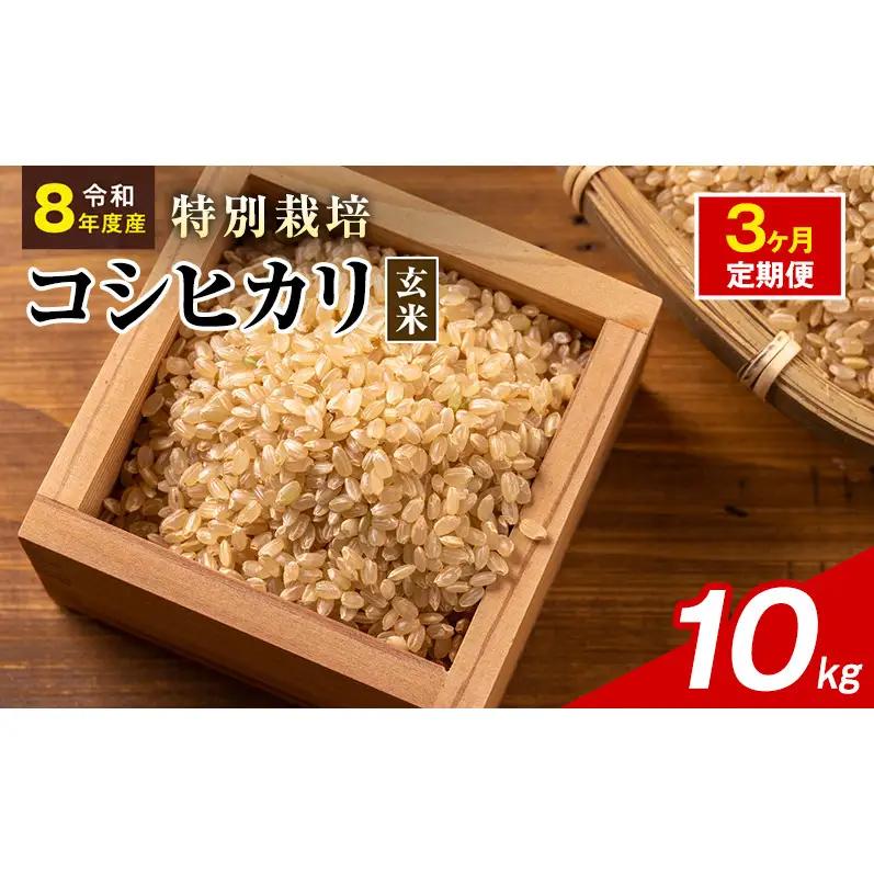 令和8年産 特別栽培米 コシヒカリ 玄米 10kg 静岡県産 色彩選別済 食に意識高い方へオススメ 3ヶ月定期便