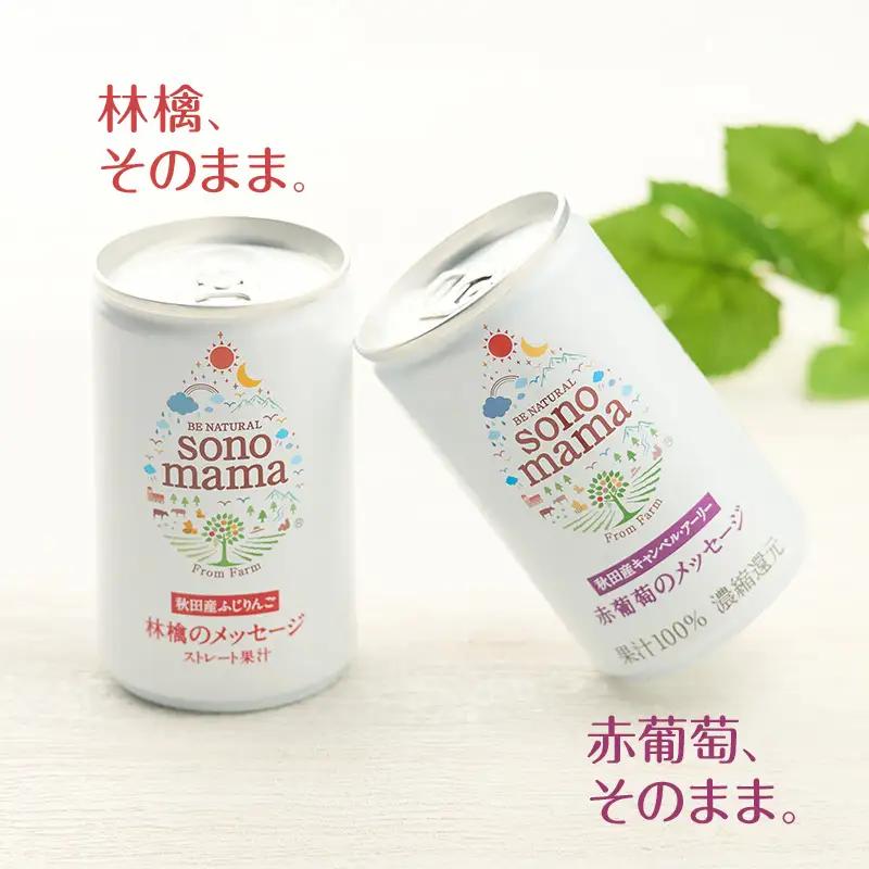 《 定期便 6ヵ月 》ミックス「sonomama」(160g×10本）りんごジュース 赤ぶどうジュース ジュース 飲料