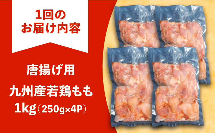 【全6回定期便】お肉屋の唐揚げ 1kg 九州産若鶏モモ肉・ニンニク使用《豊前市》 【くり助】鶏肉 からあげ おかず モモ 揚げ物 小分け [VAJ014]