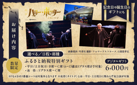 舞台『ハリー・ポッターと呪いの子』ギフトカード ふるさと納税特別ギフト：6,000円分 │ 東京 鑑賞チケット 体験 