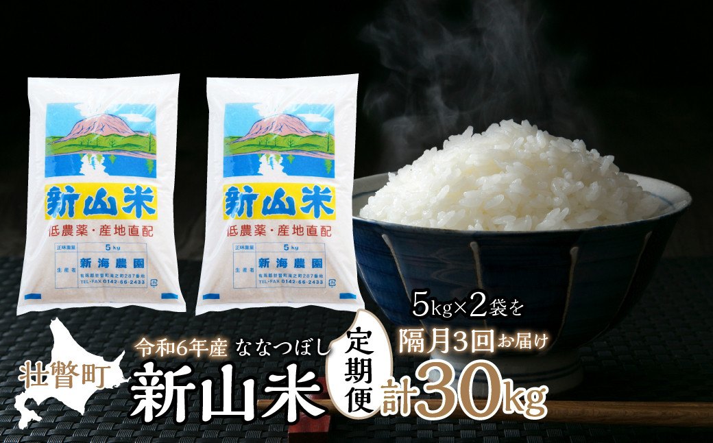 
【令和6年産 新米】新山米(ななつぼし)5kg×2袋 10kg 隔月3回お届け 【 ふるさと納税 人気 おすすめ ランキング 北海道 壮瞥 定期便 隔月 新米 米 白米 ななつぼし 甘い おにぎり おむすび こめ 贈り物 贈物 贈答 ギフト 大容量 詰合せ セット 北海道 壮瞥町 送料無料 】 SBTC002
