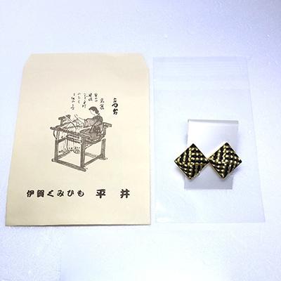 ふるさと納税 伊賀市 (組紐)イヤリング　角張　黒金 |  | 03