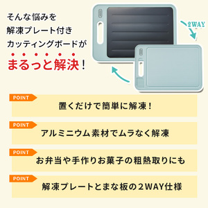 Toffy 解凍プレート付きカッティングボードK-KU24　カラー：ペールアクア【kt072-004】急速解凍 ﾌﾟﾚｰﾄ まな板 簡単 手軽 粗熱取り お弁当 焼き菓子 薬味おろし