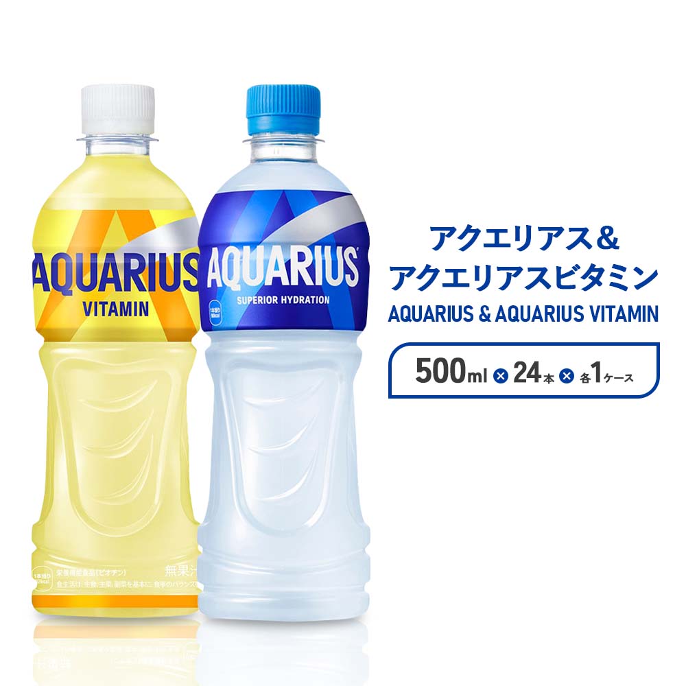 【ふるさと納税】アクエリアス ビタミン アクエリアス PET 500ml×24本×各1ケース セット 合計48本 2ケース【コカコーラ】水分補給 スポーツ飲料 清涼飲料水 常温 AQUARIUS コカ・コーラ 熱中症対策 送料無料 運動 ウォーキング ランニング 部活 少年団