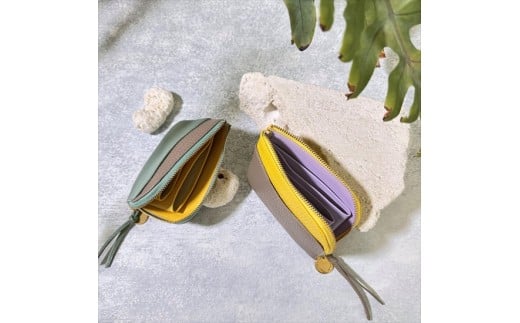 L字ファスナーミニ財布『CORONminiコロンミニ』Candyキャンディシリーズ：配送情報備考　ミルクベージュ×イエロー