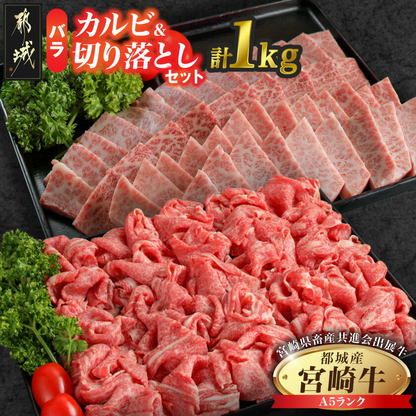 【ふるさと納税】【共進会牛】(A5)宮崎牛バラカルビ＆バラ切り落としセット - 都城産 宮崎牛 A5ランク バラカルビ焼肉用 バラ切り落とし 各500g 第66回宮崎県畜産共進会 和牛品評会 送料無料 26-2501【宮崎県都城市は2年連続ふるさと納税日本一！】