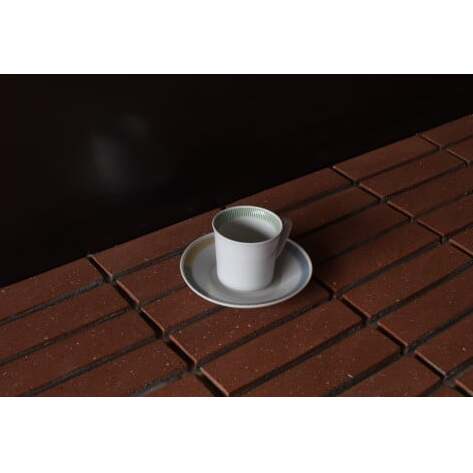 1616/ PC Mug Green & Deep Plate 160 セット 有田焼 器 食器 マグカップ 皿 白 ホワイト プレート 30000円 3万円 eb013