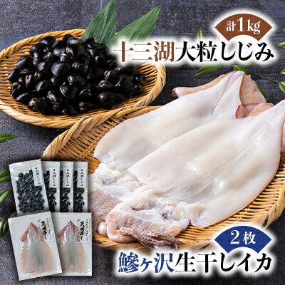 【ふるさと納税】鰺ヶ沢の生干しイカ(210g～269g×2枚)と、十三湖産しじみ(250g×4袋)セット【配送不可地域：離島】【1650441】