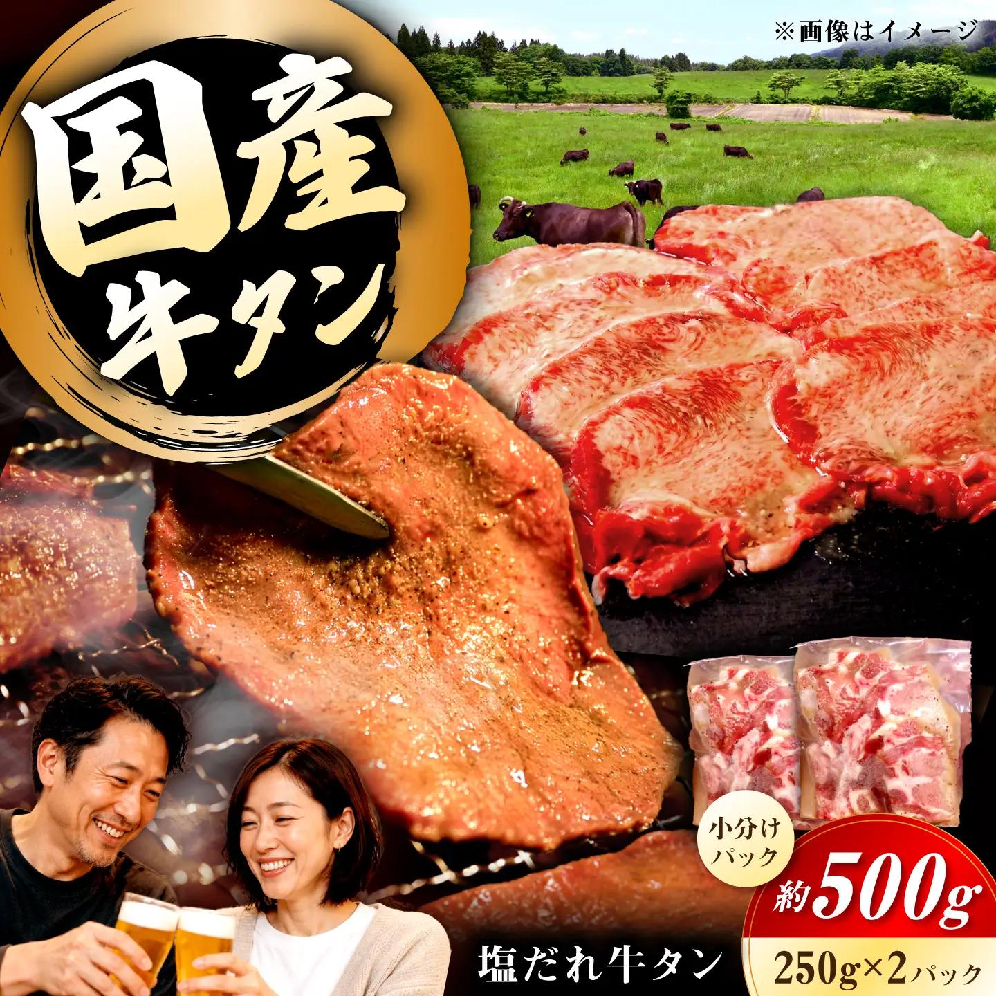 【お中元対象】【塩だれ牛タン】九州産和牛の牛タン 500g（約250g×2パック）[EAX084] 冷凍 小分け