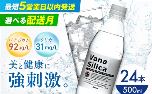【6月発送】VanaSilica（バナシリカ） 富士山のバナジウム＆シリカ 強炭酸水 500ml 24本 炭酸 強炭酸 炭酸水 大容量 ハイボール 割り材 割材 ペットボトル お水 飲料 飲料水 ドリンク 飲み物 備蓄 災害 大阪府高槻市/クリックル株式会社 [AOEH009] 天然水 バナジウム シリカ 強炭酸水 大容量 ペットボトル 割材 健康 水分補給