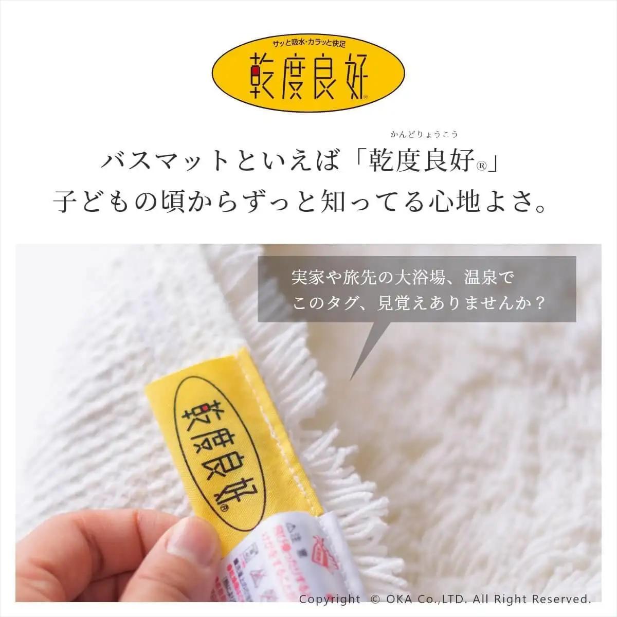 乾度良好 Dナチュレ バスマット 約45×65cm ダークグレー 吸水速乾 裏面すべり止め加工 抗菌防臭 洗える 足拭きマット
