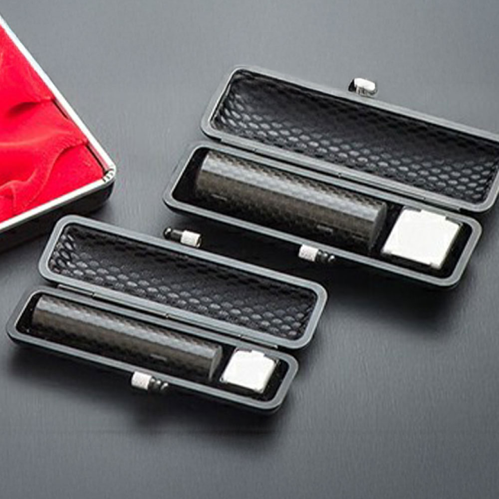 【ふるさと納税】印鑑 カーボン印鑑 実印 認印 2本 セット 正宝社 雑貨 日用品 印伝 印伝ケース 銀行印 彫刻 印鑑ケース