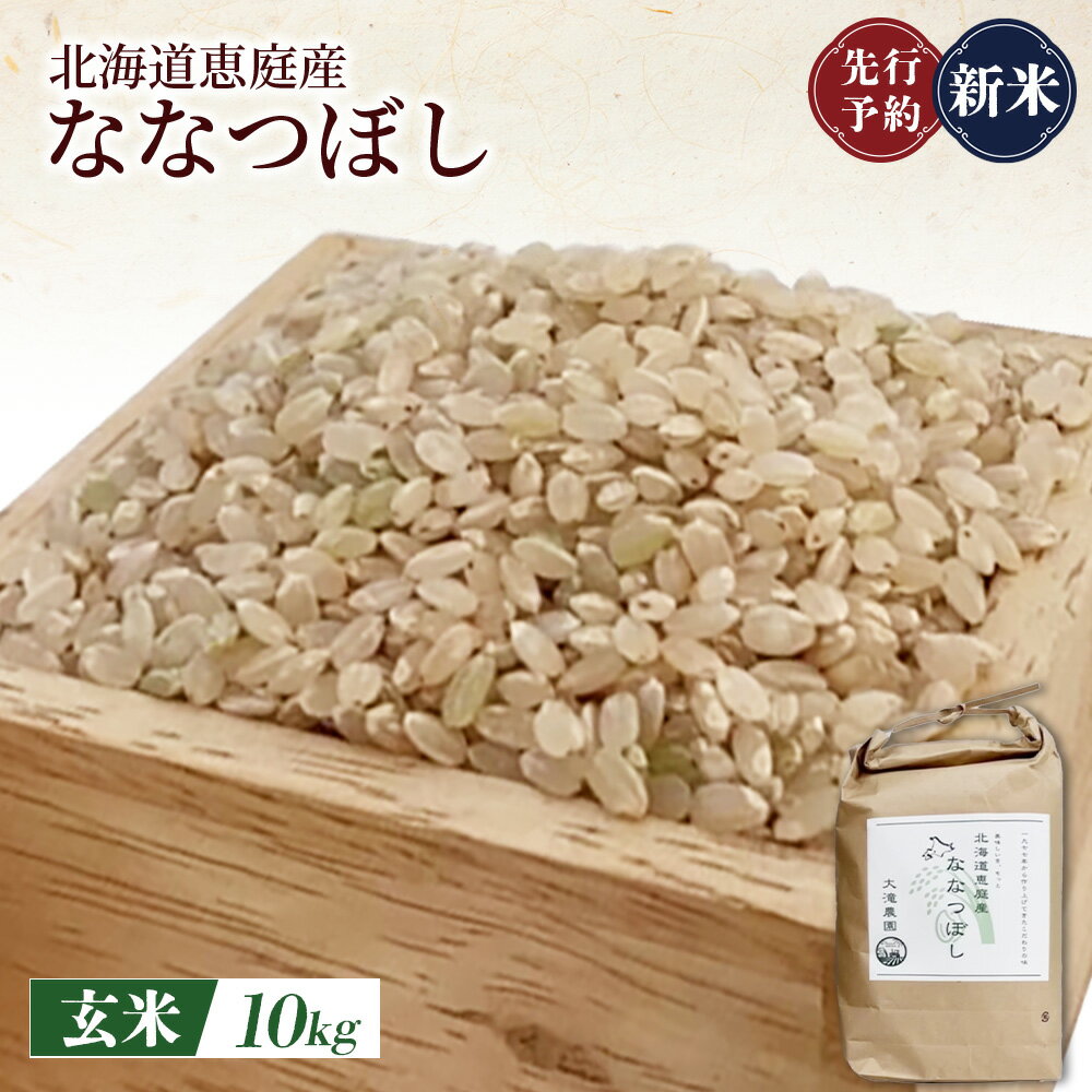 【ふるさと納税】《先行予約》【新米】北海道恵庭産ななつぼし 10kg（玄米） | 新米 ななつぼし 玄米 北海道米 米袋 人気 銘柄 ブランド米 美味しい 米 弁当 おにぎり おむすび お取り寄せ 北海道 恵庭市 恵庭【800011】