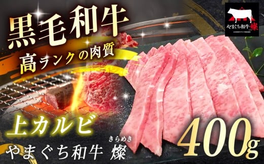 数量限定！選べる 極上牛肉 やまぐち和牛 燦 ( きらめき ) 上カルビ 400g ｜ 山口 県 美祢市 牛肉 ブランド牛 黒毛和牛 カルビ 上カルビ 牛 肉 お肉 にく