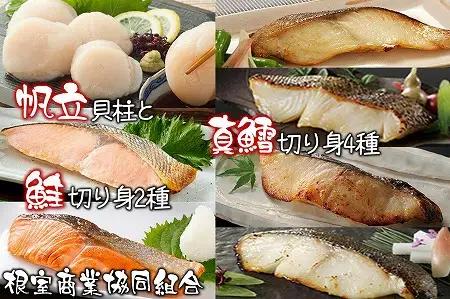 ほたて貝柱・鮭切り身2種・まだら切り身4種セット B-18018