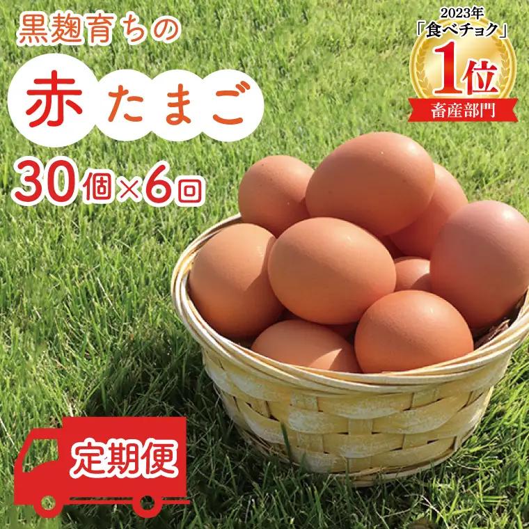 たまご 定期便 30個 年6回 黒麹育ちの赤たまご BC006