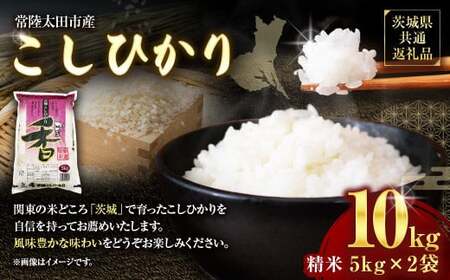 【令和7年産】茨城県産こしひかり 精米10kg（5kg×2）（茨城県共通返礼品・常陸太田市産）  ／ コシヒカリ 米 お米 こめ おこめ コメ 白米 ご飯 ごはん