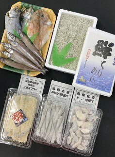 【ふるさと納税】G0771 蒲郡海鮮市場 限定品 蒲郡産めひかり唐揚げ+にぎすフライ+タコ唐揚げ＋深海魚の干物+ちりめんじゃこセット 蒲郡 水揚げ 鮮魚 自家製 唐揚げ フライ ちりめんじゃこ めひかり にぎす タコ 干物 旬